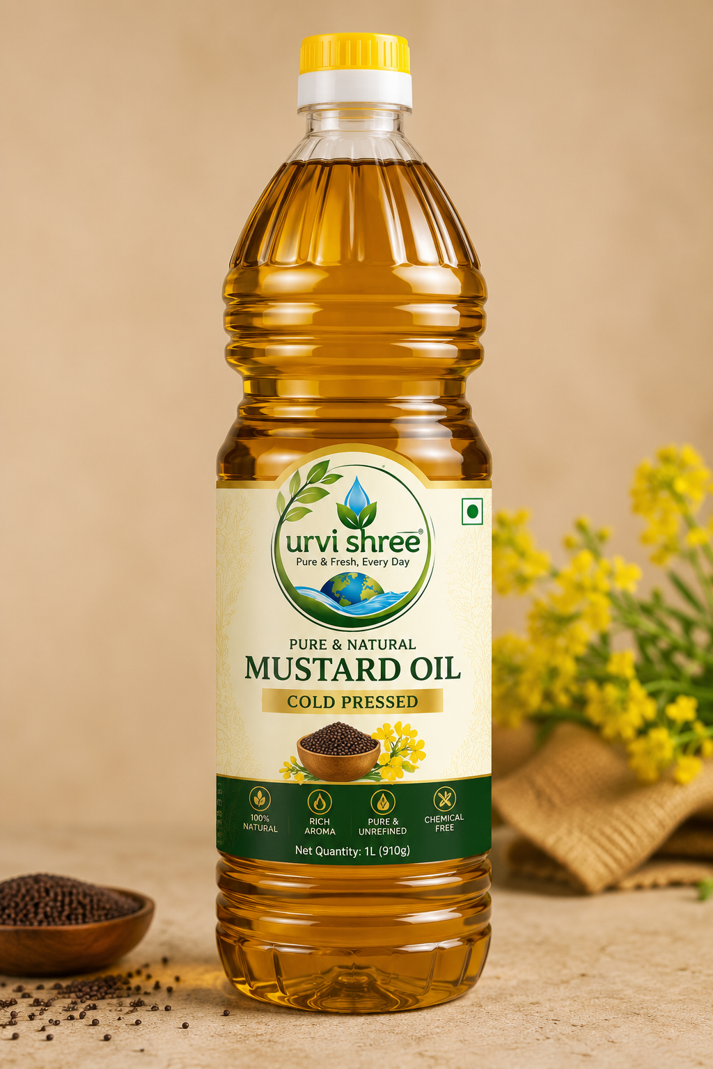 Pure Kachi Ghani Mustard Oil 1L